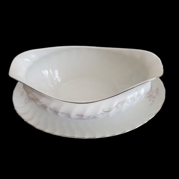 Gold Standard Gravy Boat with Underplate Porcelain China Made in Japan MCM - Picture 10 of 10